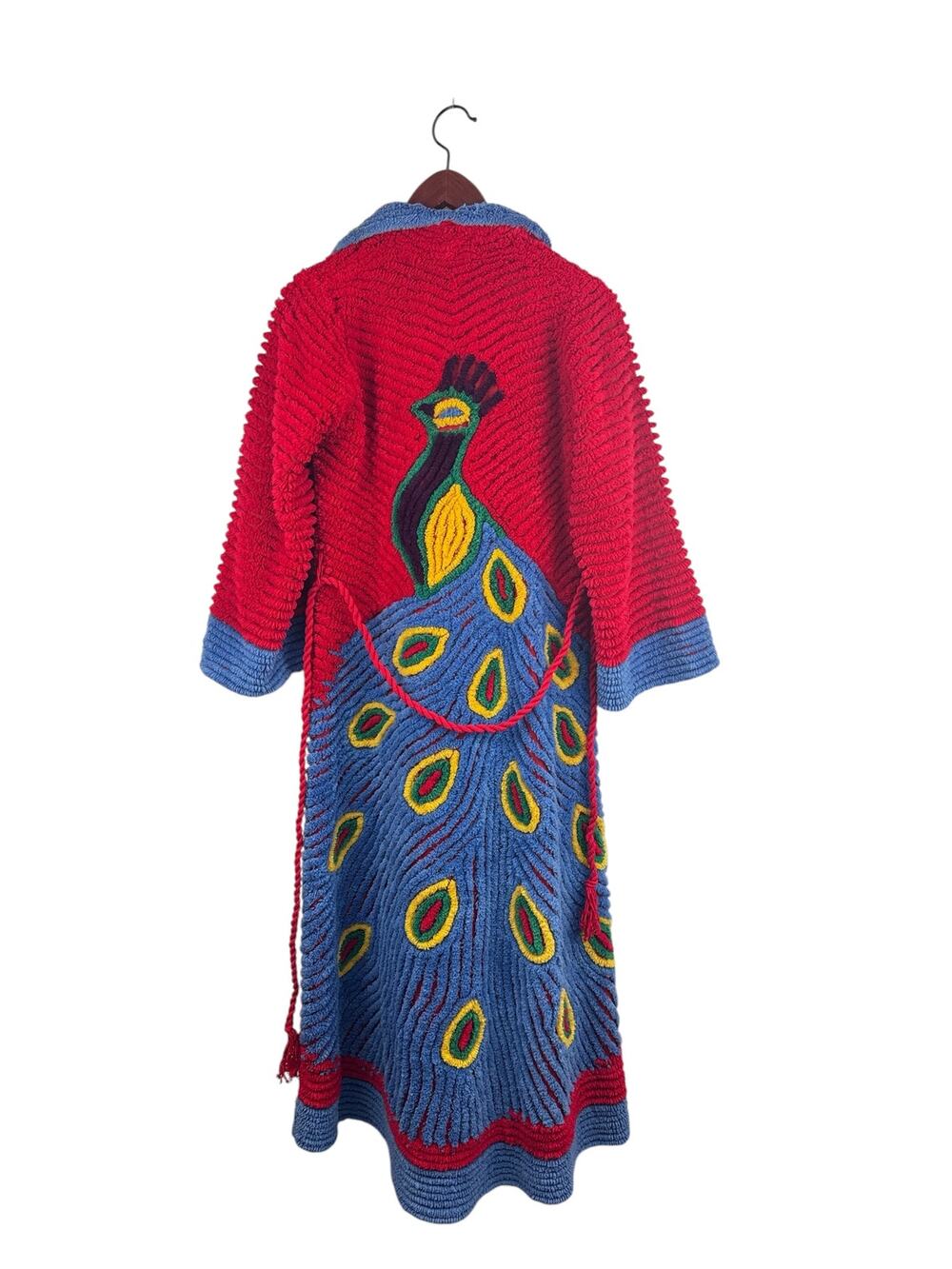 VTG Peacock Chenille Robe